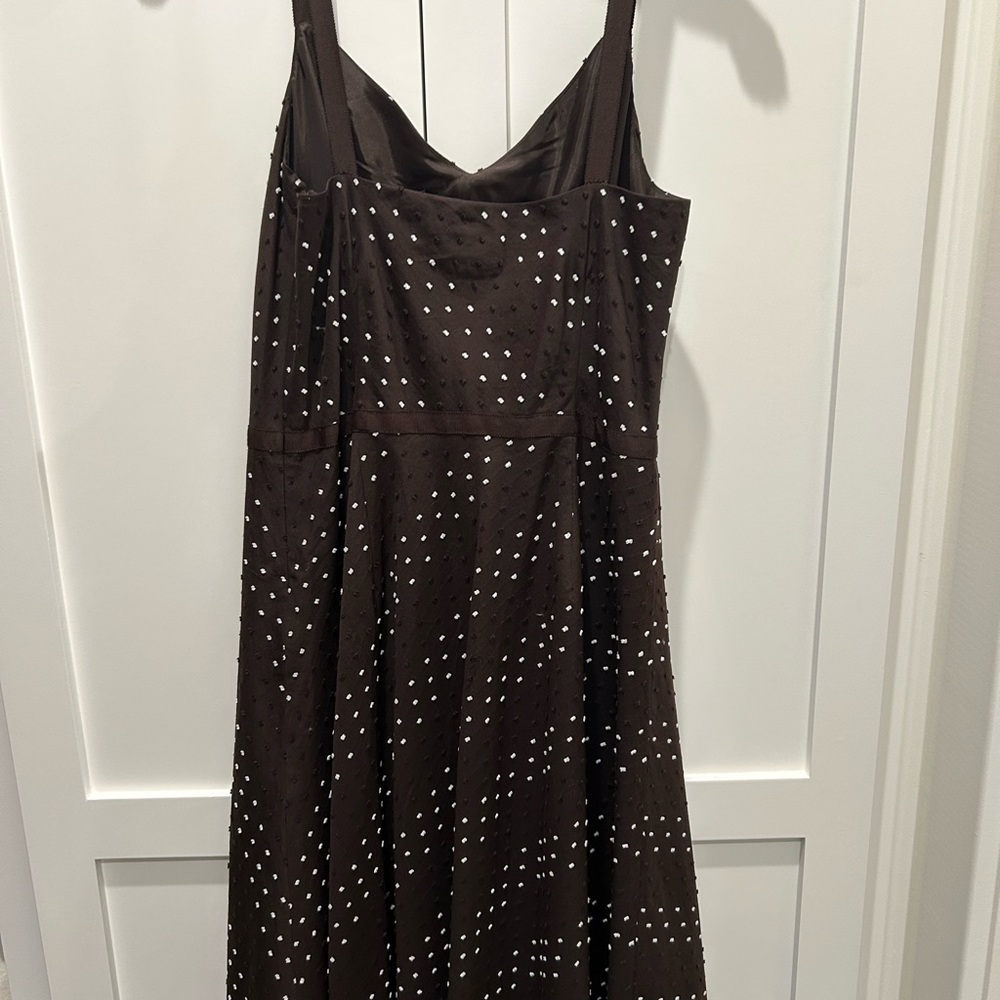 Elegant Brown Polka Dot Dress
